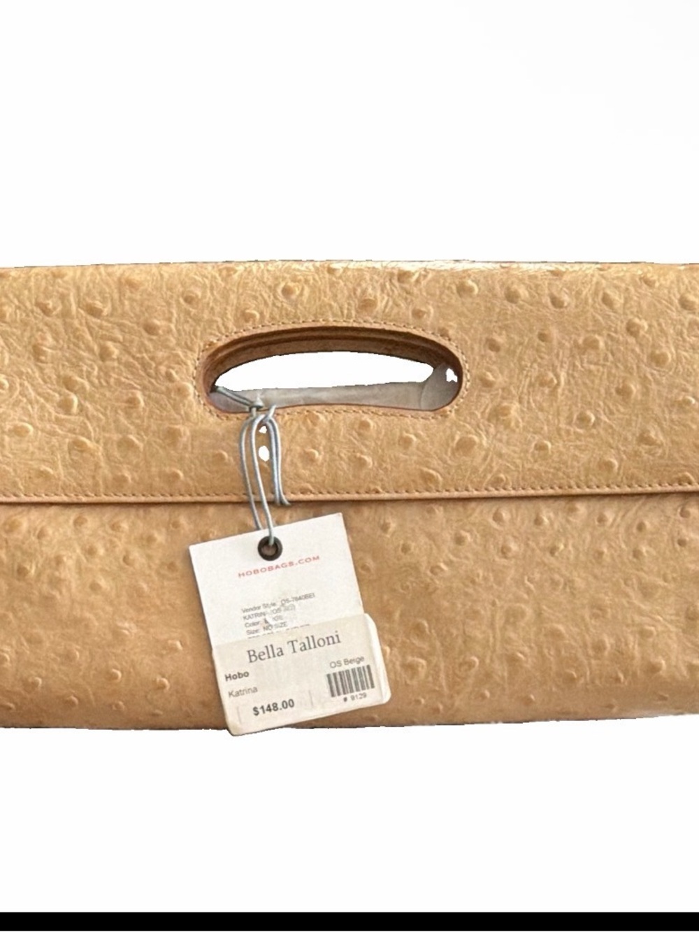 Hobo bags Beige Ostrich Leather women’s Clutch